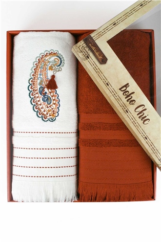 Boho Chic Towel Set 50x90 90x150 - Cinnamon