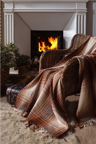 Casual Double Size Blanket - Winter Coffee