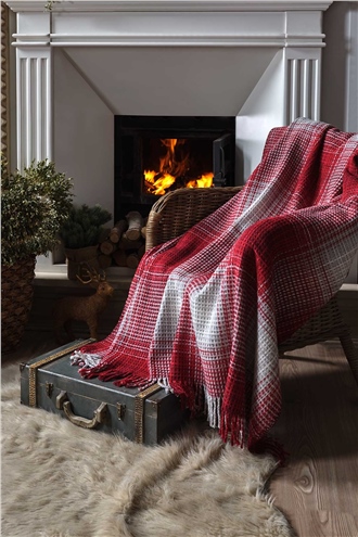 Casual Double Size Blanket - Winter Red