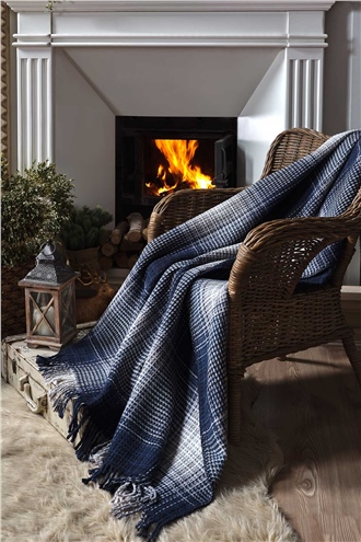 Casual Double Size Blanket - Winter Navy Blue